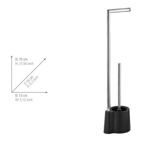 WENKO Combiné WC 2en1 Brosse WC et dérouleur papier toilette, Slate Rock effet ardoise, acier WENKO Combiné WC 2en1 Brosse WC et dérouleur papier toilette, Slate Rock effet ardoise, acier