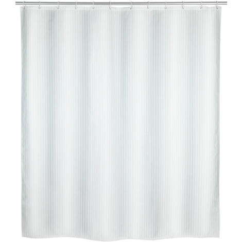 Rideau de douche anti moisissure Palais WENKO, Waterproof, Lavable en machine, Anneaux rideau de douche inclus, Polyester, 180x200 cm, Blanc (1/7)