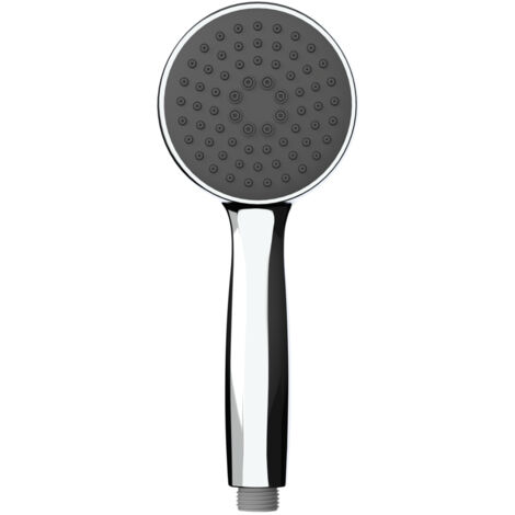 WENKO Pommeau de douche Basic jet d'eau de pluie, pommeau de douche universel avec embout standard 1/2", nettoyage facile du calcaire, Plastique chromé de haute qualité, ø10 cm, gris (1/4)