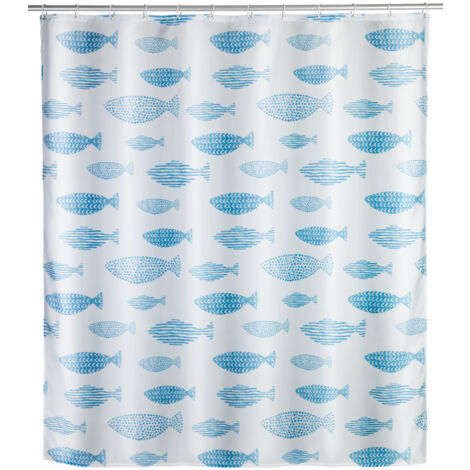 Rideau De Douche Anti-moisissure 180x200 Cm - Motif Dauphins Océan, Tissu Imperméable Polyester