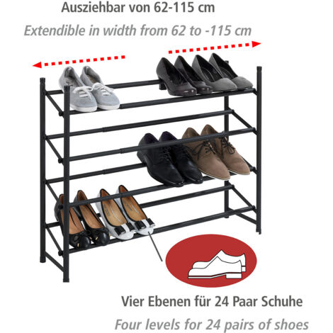 Étagère à Chaussures Porte Wenko - Rangement 18 Paires - Noir Et Gris