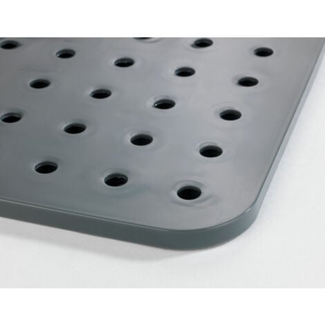 WENKO Fond d'évier Cristal, Tapis d'évier de protection contre les rayures, protection vaisselle, Plastique, 27,5 x 31 cm, Gris