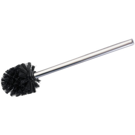 Brosse WC WENKO inox argent 3 pièces tête noire remplaçable design en acier inoxydable lot de 3 avec manche brillant et tête de brosse universelle pour un nettoyage efficace et pratique de votre WC (1/2)