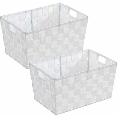 Boîte de rangement en plastique blanc pour salle de bain ou