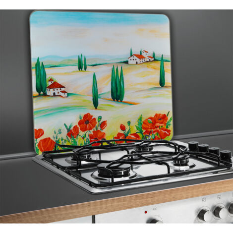 Crédence Cuisine Verre Trempé Effet Ardoise - 56x50cm - Protection Anti-éclaboussures