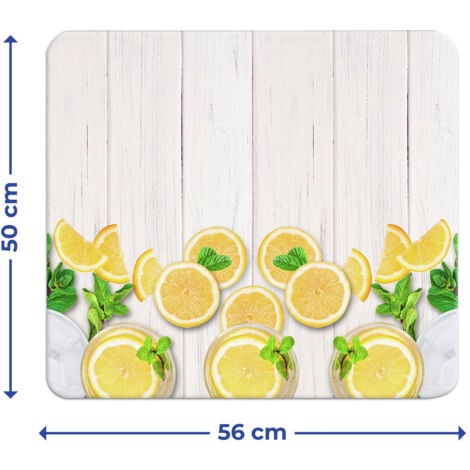 Plaque de protection WENKO Zitronen verre 56x50cm multicolore plaque de protection cuisinière planche à découper en verre protection murale cuisine plaque décorative cuisine plaque multifonction