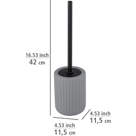 WENKO Porte brosse WC Belluno, Brosse WC noire, céramique "soft touch", Ø 11,5x42 cm, Gris