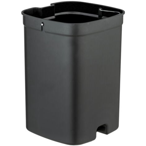 Poubelle à pédale avec frein de chute 6,5L Davos WENKO, Fermeture automatique et silencieuse, Sans BPA, Plastique, 23,5 x 26 x 27,5 cm, Blanc mat