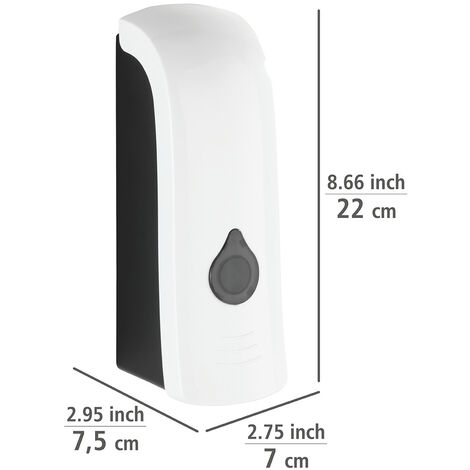 Distributeur De Savon En Céramique WENKO Pascoli - Noir Et Blanc Texturé - 0,5L - Design élégant Pour Salle De Bain - 11x13x12 Cm