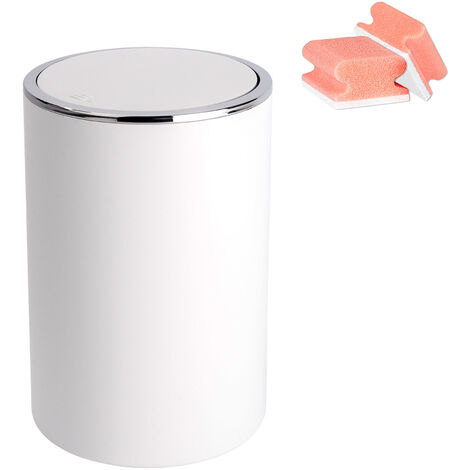 Poubelle Step, poubelle blanche 5L, poubelle Design compact pour