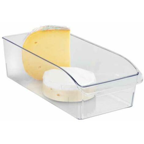 Ulisem Rangement placard, frigo taille L, organisateur frigo transparent,  PET adapté au contact alimentaire, 21x11x37 cm, Transparent