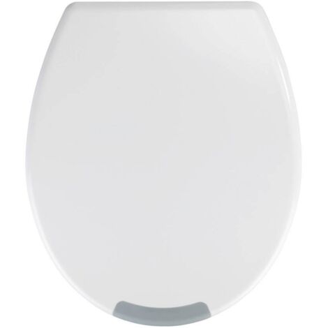 Wenko – Abattant adulte pour WC réhausseur 8cm – Duroplastique antibactérien – Frein de chute – Charge jusqu'à 300 kg – Dimensions 37x43,5 cm