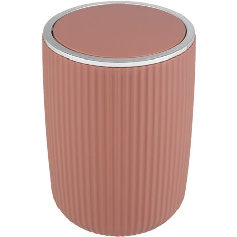 Poubelle WENKO Agropoli L 5,5 l altrosa salle de bain plastique design poubelle cosmétique à bascule élégante et pratique für salle de bain rose kleine poubelle 5l ideal für modernes Badezimmer und WC