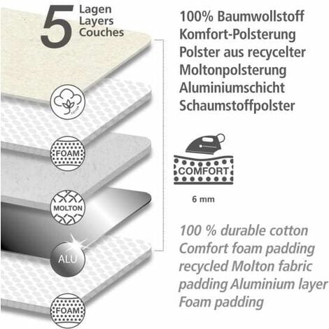 Foppapedretti LaCopertina Housse de planche à repasser Aluminium, Coton  Gris, Blanc