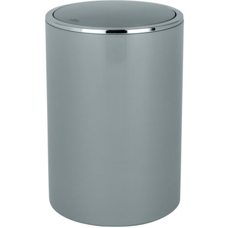Poubelle WENKO Inca 5L gris basculant salle de bain accessoires salle de bain poubelle plastique poubelle salle de bain design poubelle 5 litres poubelle cosmétique poubelle couvercle basculant