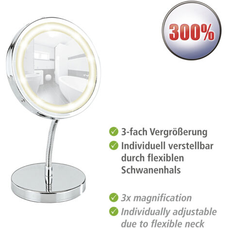 Miroir Grossissant 30X Avec Lumière LED - 3 Modes Couleur, Rechargeable Et Portable