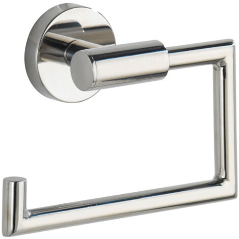 Wenko – Porte-papier toilette ouvert en acier inoxydable brillant – Dimensions 15x10,5x6,5cm – Installation murale avec vis et chevilles