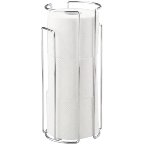 Porte-rouleaux WC WENKO Exclusive – Acier Chromé, Rangement Vertical 5 Rouleaux, 56 Cm De Haut