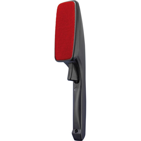 WENKO Brosse Textile double face Twist, Brosse vêtement ergonomique pour gaucher et droitier, pour tous types de textiles, Plastique, 26 x 7 x 6 cm, Rouge - Noir