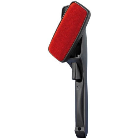 WENKO Brosse Textile double face Twist, Brosse vêtement ergonomique pour gaucher et droitier, pour tous types de textiles, Plastique, 26 x 7 x 6 cm, Rouge - Noir