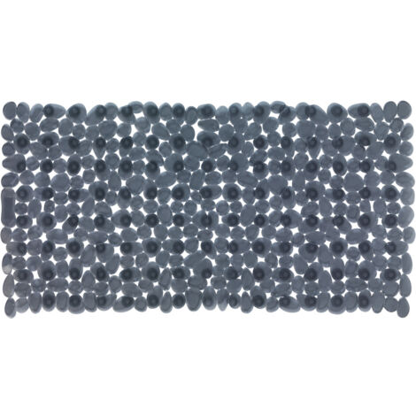 Wenko – Tapis de bain antidérapant 71x36cm – PVC anthracite – Ventouses pour adhérence optimale – Sécurise baignoire et douche