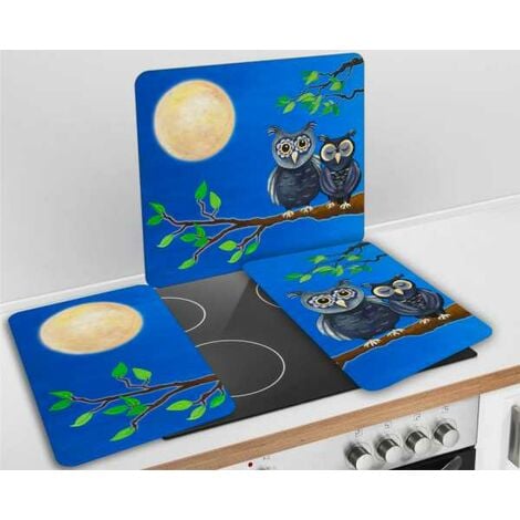 WENKO Protection Plaque de cuisson, couvre plaque induction, électrique en  verre Mojito, 3en1, Lot de 2 éponges offertes