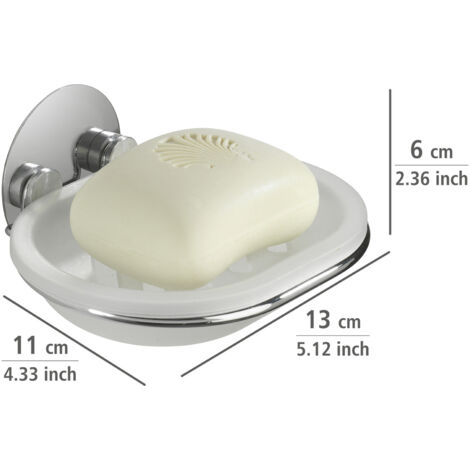 Porte-savon mural blanc 9cm x 6cm – Plastique antidérapant – Fixation murale adhésive – Salle de bain moderne