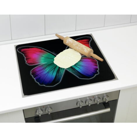 Plaque WENKO Butterfly 56 x 50 cm en verre cuisine plaque de protection cuisinière planche à découper en verre plaque anti-projection cuisine plaque multi-usage cuisine spritzschutz cuisine
