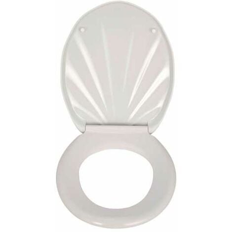 WENKO Abattant WC avec frein de chute Premium Coquillage blanc