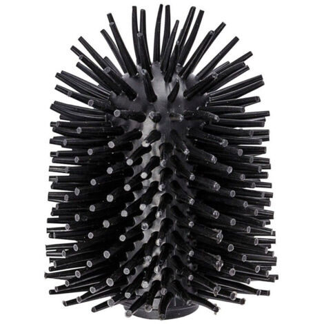 Brosse De Rechange WC Wenko - Manche Inox Brillant - Tête Noire Remplaçable - Nettoyage Profond Et Hygiénique