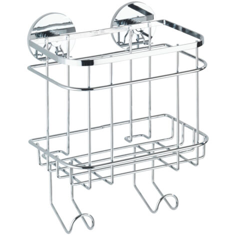 Support Sèche-Cheveux Wenko Turbo-Loc - Fixation Sans Perçage Acier Inox (14x7,5x11,5cm)