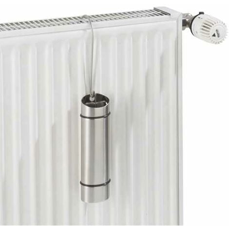 WENKO Saturateur radiateur acier inox, humidificateur d'air à suspendre  avec crochet inclus, acier inox, 6x20x4 cm, mat