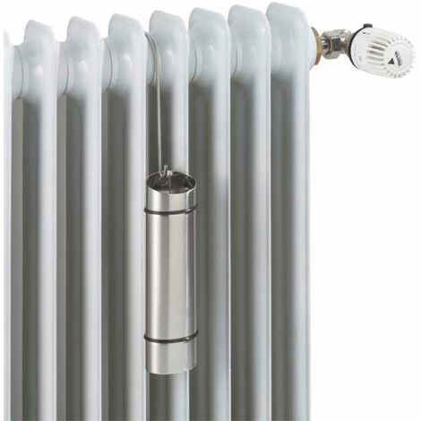 WENKO Saturateur radiateur acier inox, humidificateur d'air à suspendre  avec crochet inclus, acier inox, 6x20x4 cm, mat