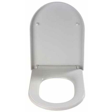 WENKO Abattant WC avec frein de chute Premium Habos, abattant WC clipsable  avec fixation inox, Thermoplast, 36x46 cm, blanc