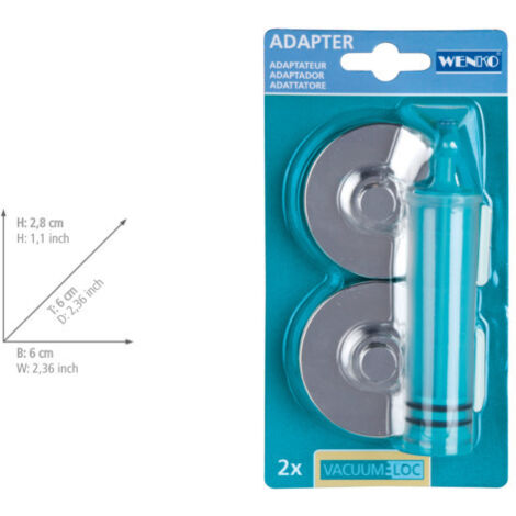 Wenko – Adaptateur Vacuum-Loc® pour accessoires aspirateur – Fixation murale sans perçage – Dimensions 6,1x2,8 cm – Excellente adhérence sur surfaces irrégulières (1/4)