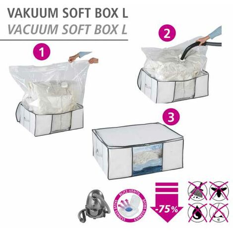WENKO Housse rangement sous vide avec boîte de rangement, Soft Box