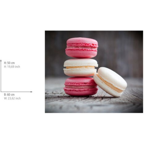 WENKO Fond de hotte, crédence cuisine verre "Macarons", verre trempé, 60x50 cm, multicolore