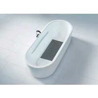 WENKO Tapis de baignoire Arinos, tapis de bain antidérapant à ventouses, plastique, 63x40 cm, gris