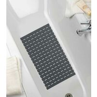 WENKO Tapis de baignoire Arinos, tapis de bain antidérapant à ventouses, plastique, 63x40 cm, gris