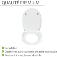 WENKO Abattant WC Saguna avec Surface en Relief, abattant WC avec Frein de Chute, Lunette WC en thermoplastique résistant à la cassure, Fixation en Acier INOX, 36,5x45 cm, Multicolore WENKO Abattant WC Saguna avec Surface en Relief, abattant WC avec Frein de Chute, Lunette WC en thermoplastique résistant à la cassure, Fixation en Acier INOX, 36,5x45 cm, Multicolore