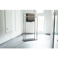Porte-serviettes Sur Pied à 3 Bras, Porte-serviettes De Salle De Bain, Porte-serviettes En Acier 45 X 21 5 X 85 Cm Noir 79489543