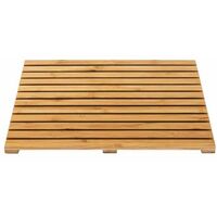 WENKO Caillebotis douche bois, tapis bambou salle de bain, usage intérieur et extérieur, Bambou, 50x50 cm, Marron