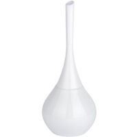 Wenko – Brosse WC Flakon – Porte-brosse fermé en céramique et plastique – Tête remplaçable à fibres résistantes – Dimensions 17 x 42,5 cm – Couleur blanche