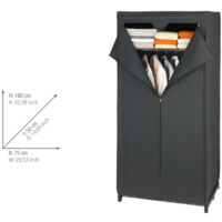 Armoire Penderie En Tissu WENKO Balance - Range-vêtements Portable Avec Tringle Et Étagère, 75x160x50 Cm, Taupe