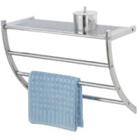 WENKO Porte serviette Salle de bain mural avec étagère, exclusive Pescara, Chrome, 56x21.5x46 cm, Brillant