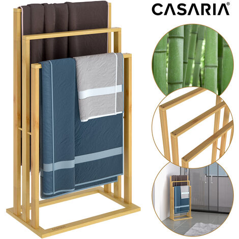 Porte serviette en bambou pas cher avec étagères - LANA