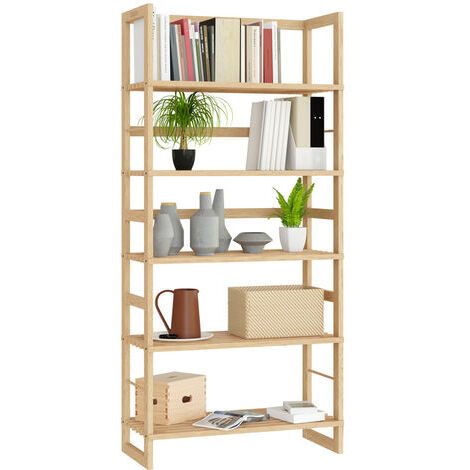 Casaria Étagère De Rangement 5 Niveaux Bois 136x58x27 Cm - Meuble Multifonction Salle De Bain Et Cuisine