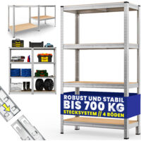 MONZANA® Étagère charge lourde 4/5 niveaux Étagère métallique modulable Meuble de rangement garage atelier cave -4 Tier - 160x90x40cm (en)