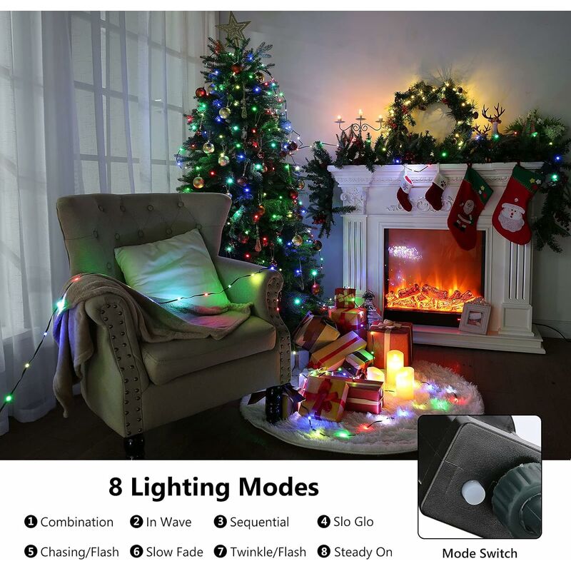 1 Packung, USB-LED-Stern-Lichterkette Mit Fernbedienung – 8 Modi  Innen-/Außenbeleuchtung Für Weihnachtsbaum, Garten, Hof, Party, Hochzeit  Und