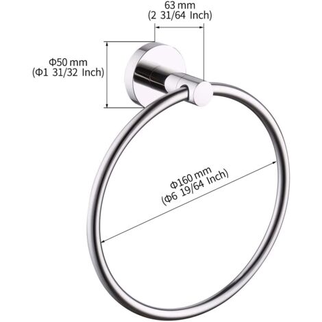 Handtuchring Für Badezimmer - Schwarzer Wandhalter Aus Aluminium